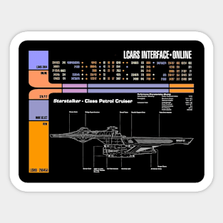 Computer Readout Showing U.S.S. Starstalker Cruiser Profile Sticker